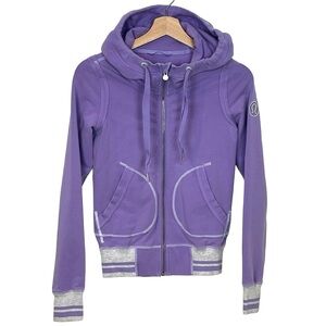 Lululemon Flashback Full-Zip Hoodie Lilac with Grey Trim 2